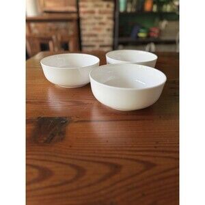 Gibson Elite Cereal Bowl Genuine Bone China Set Of 3  6" White MINT